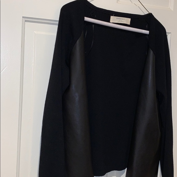 Zara Knit Cardigan with Leather details - Picture 4 of 8